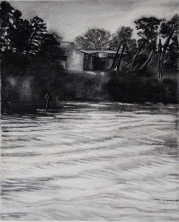 Daybreak 50x70cm Framed Charcoal on Hahnemuehle Paper Art by the Sea Gallery