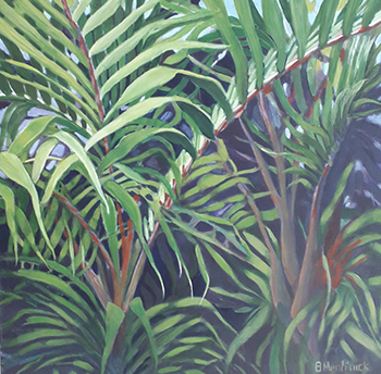 Ferns and palms 50x50cm Acrylic on canvas The Lakehouse Gallery Sold