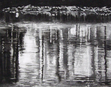 Reflection 70x50cm Charcoal on Hahnemuehle paper Art by the Sea Gallery