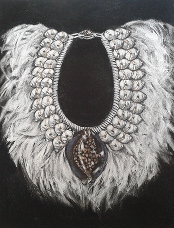 The Gift 78x65cm Framed Charcoal and Chalk Pastel on Hahnemuehle Paper Art by the Sea Gallery